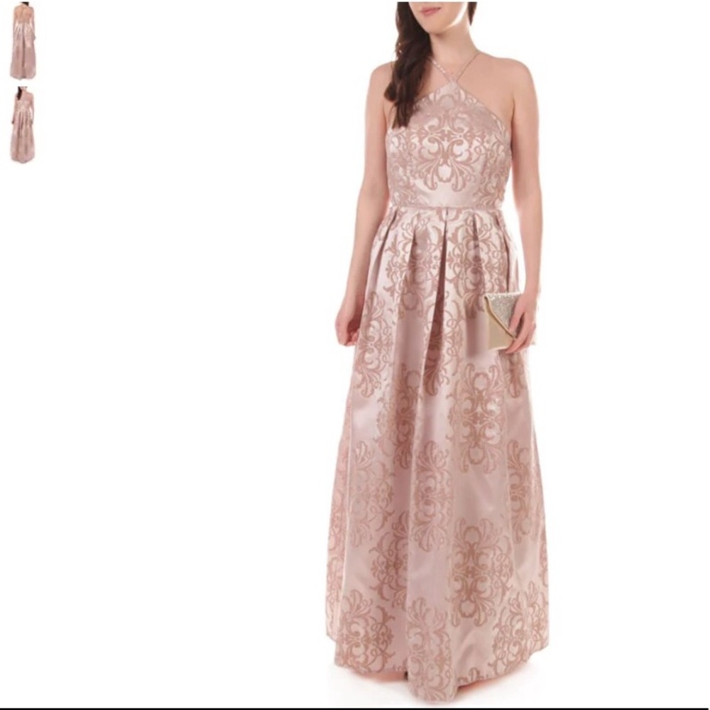 NWT Pleated Vintage Print Ballgown